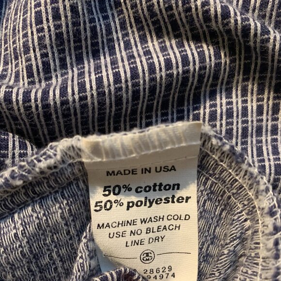 STUSSY Polo Shirt, Short Sleeve, Blue/White Pattern, Men's Large - Picture 4 of 5